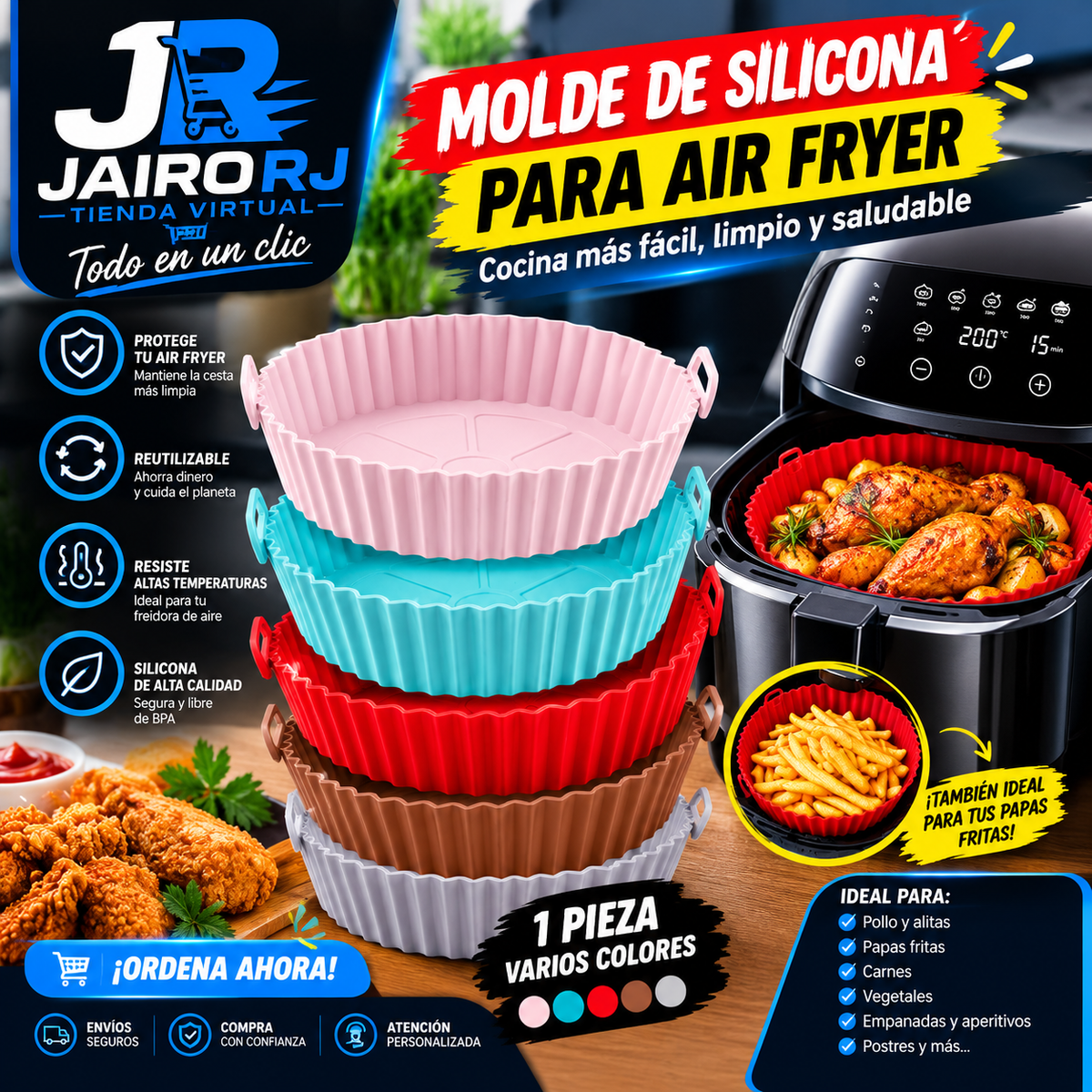 MOLDE DE SILICONA PARA AIR FRYER VIRAL