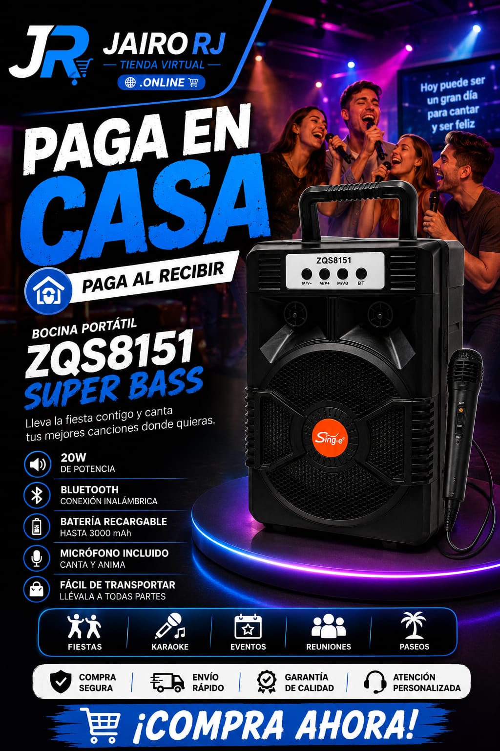 BOCINA PORTÁTIL ZQS8151