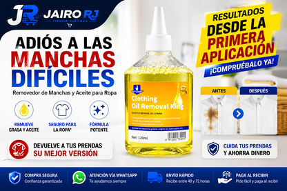 REMOVEDOR DE MANCHAS Y ACEITE PARA ROPA
