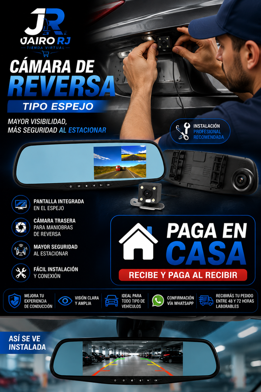 Cámara de Reversa tipo Espejo con camara de reversa