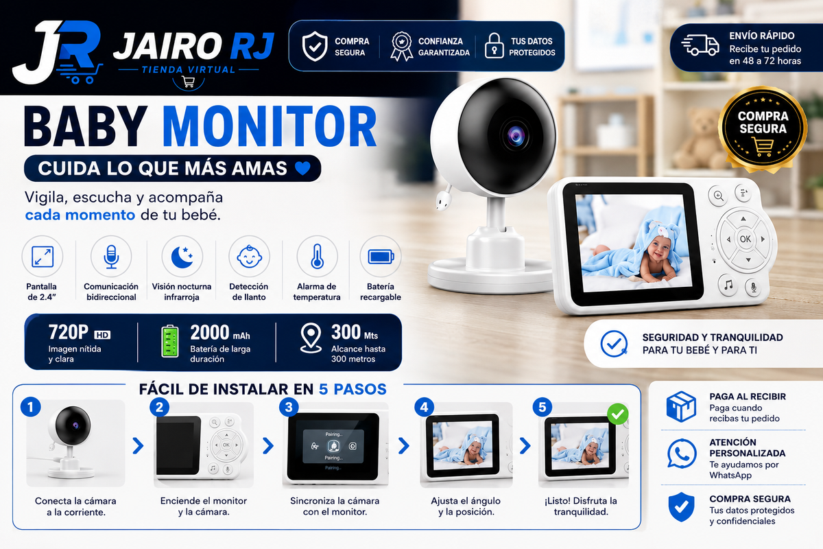 MONITOR DE BEBÉ - PANTALLA DE 2,8 PULGADAS