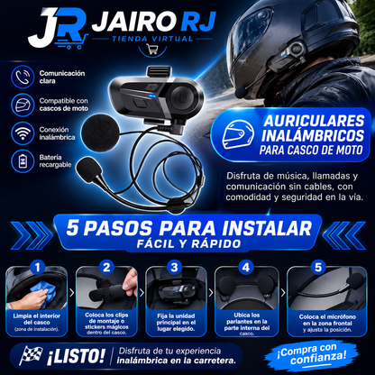 AURICULARES INALAMBRICOS PARA CASCO DE MOTO JS-8 (50 UND X CAJA)